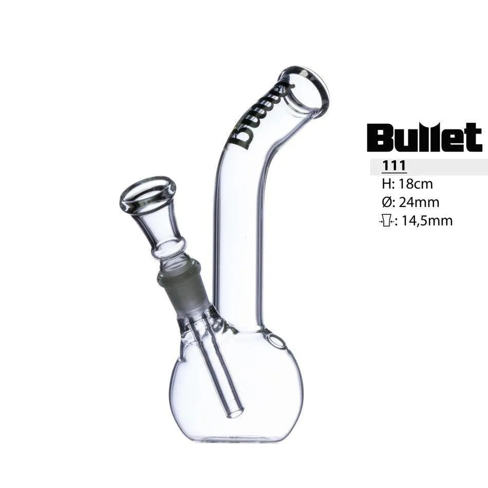 Bullet Glass Bong mit gebogenem Mundstück H: 18cm-HHCFriends