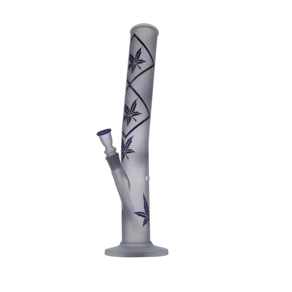 Glasbong 42cm Sand gestrahlt mit schwarze Blättern-HHCFriends