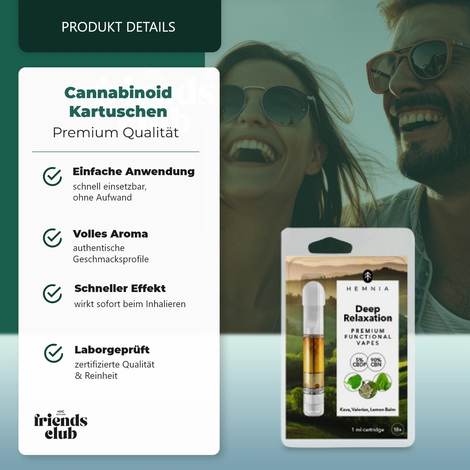 Kartusche mit Kava & Baldrian „Tiefenentspannung“-HHCFriends