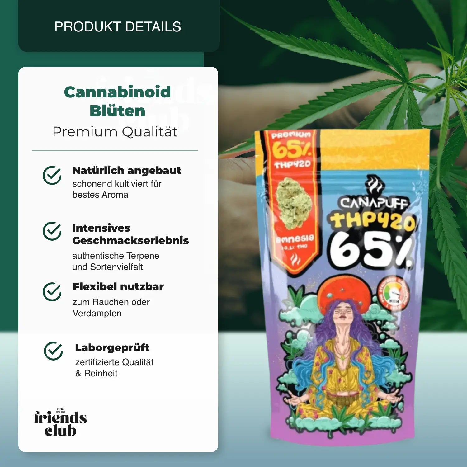 THP420 Blüten Amnesia 65% Canapuff - hhcfriends
