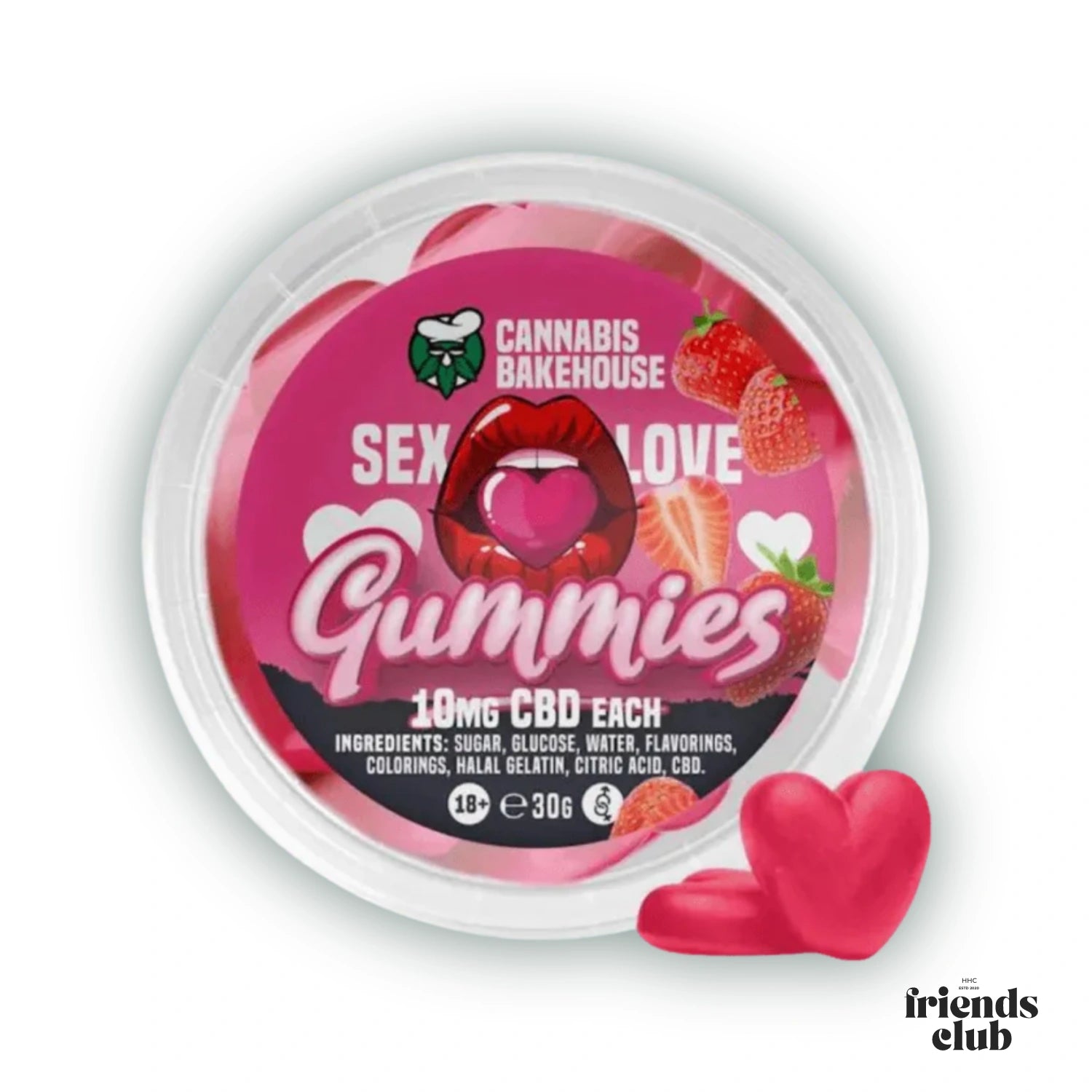 CBD SEX/LOVE GUMMIES - STRAWBERRY (30G)-HHCFriends