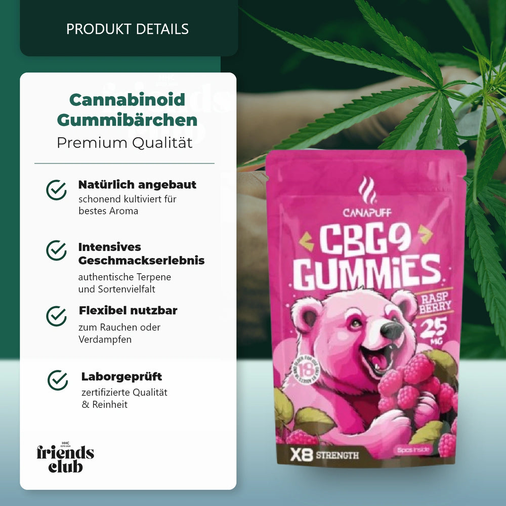 CBG9 Aroma Gummies Raspberry 5Stück-HHCFriends