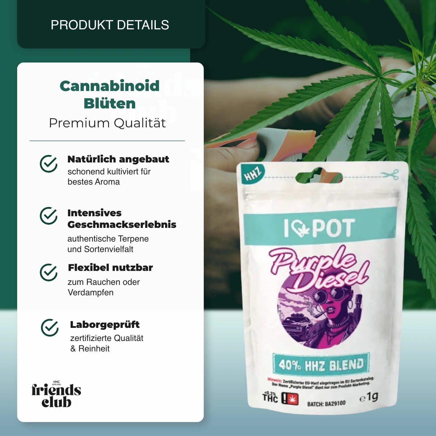 HHZ Blüte Purple Diesel 40% 1g-Smagro GmbH