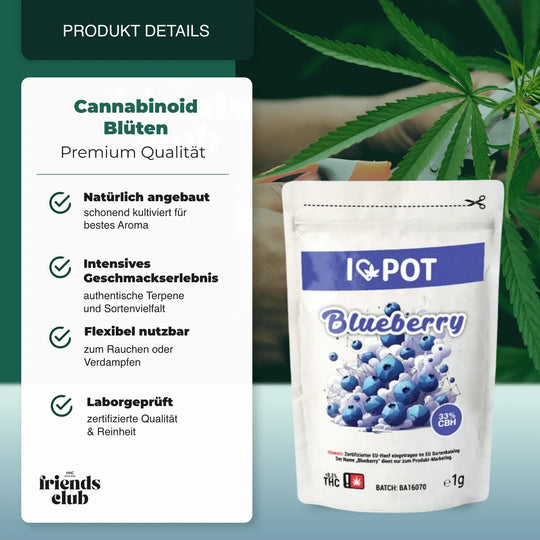 CBH Blüten Blueberry 33% I♥Pot - hhcfriends