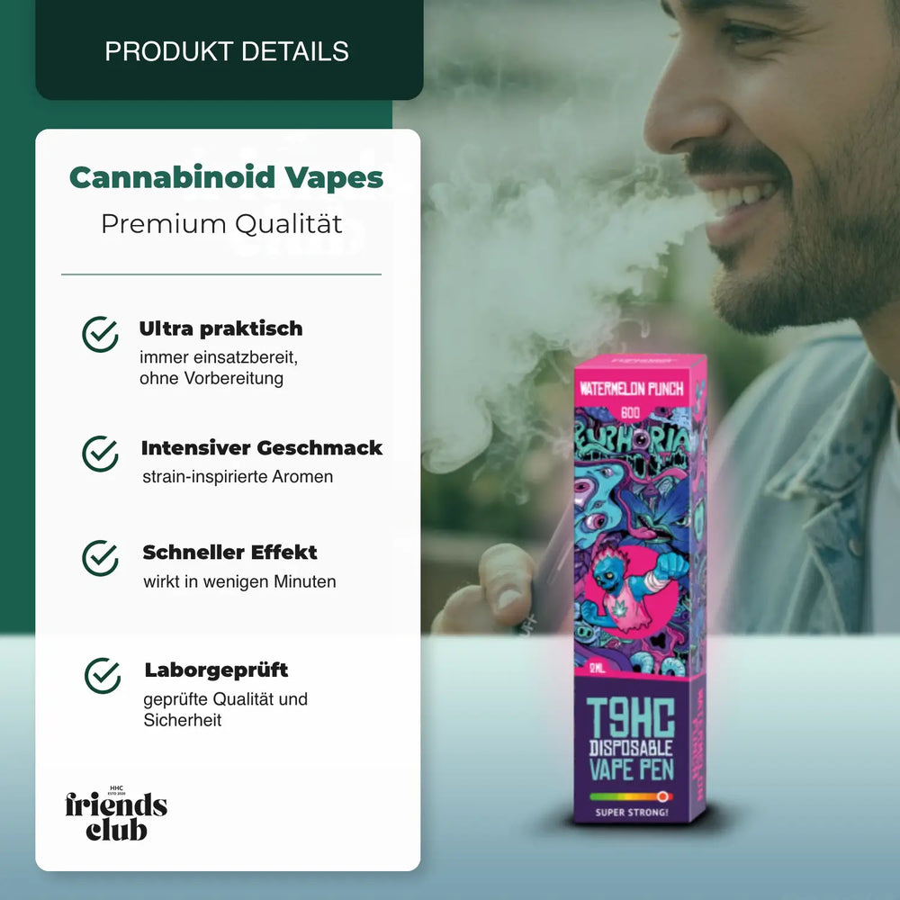 T9HC Einweg-Vape Pen – Watermelon Punch (2 ml) - hhcfriends