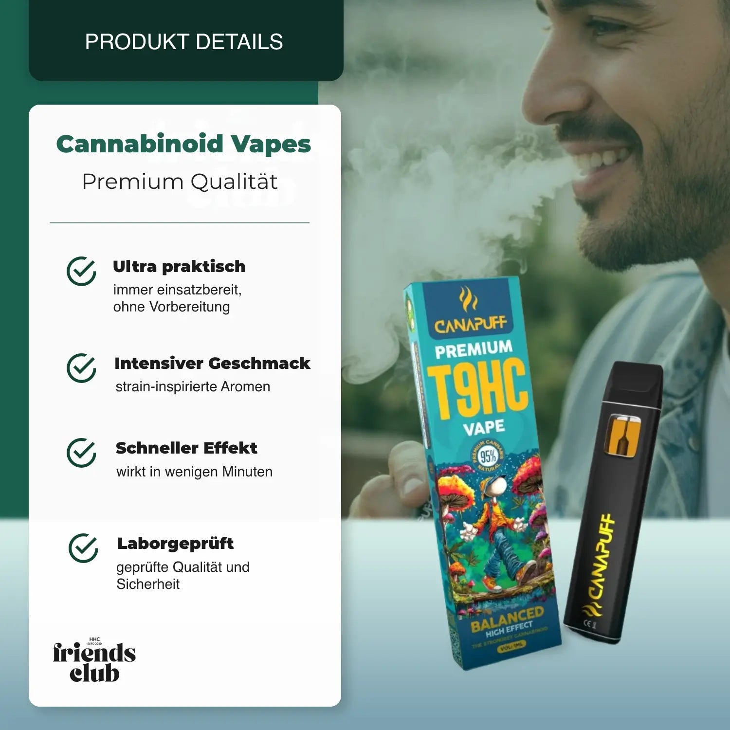 T9HC Vape Balanced 95% 1ml - hhcfriends