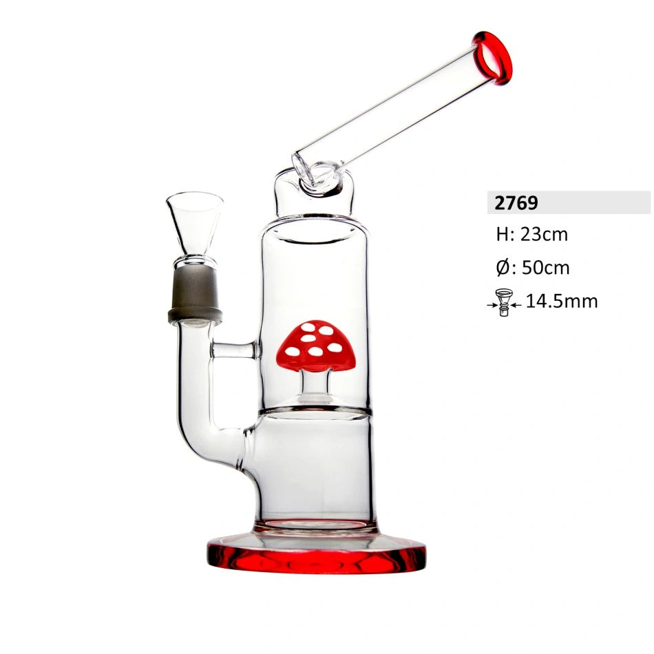 Glazen bong met percolator | H: 23cm aansluiting: 14,5mm Ø: 50mm