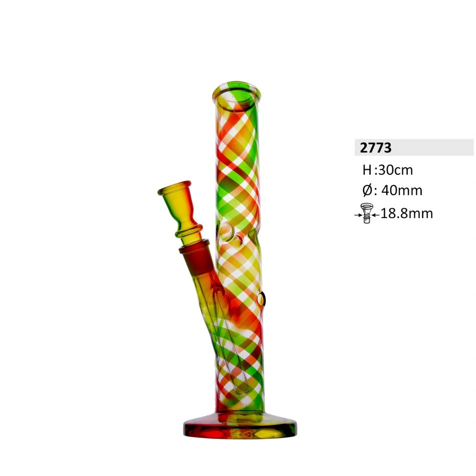 Glazen bong met ijs | H: 30cm Socket: 18,8mm Ø: 40mm