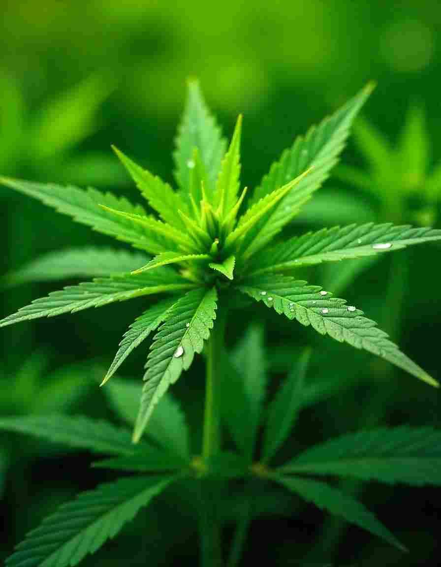 Hanfblätter als Beispiel