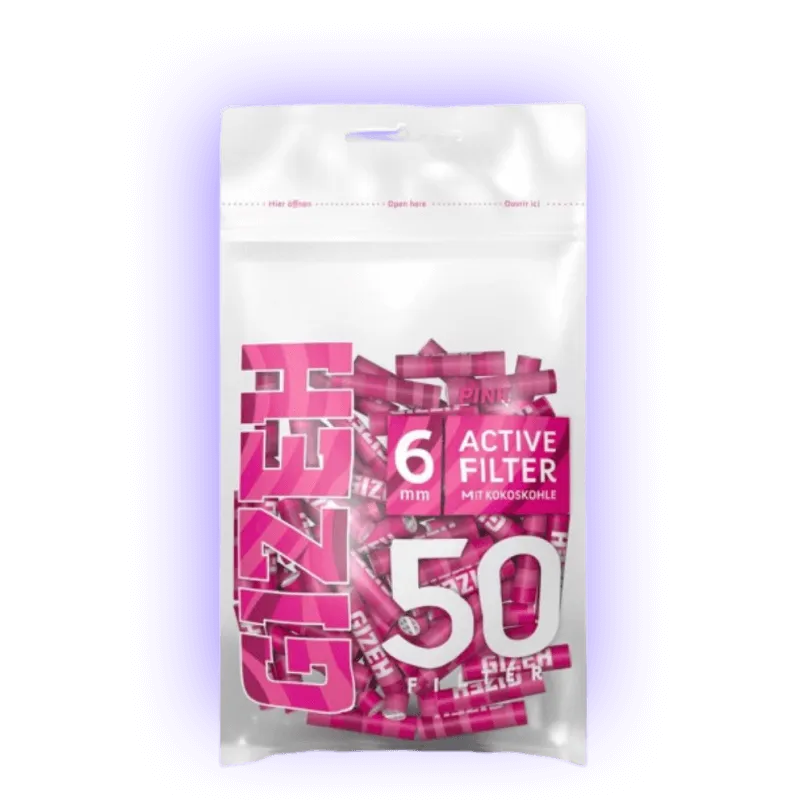 GIZEH PINK Active Filter Slim 6mm 50 Stück-HHCFriends